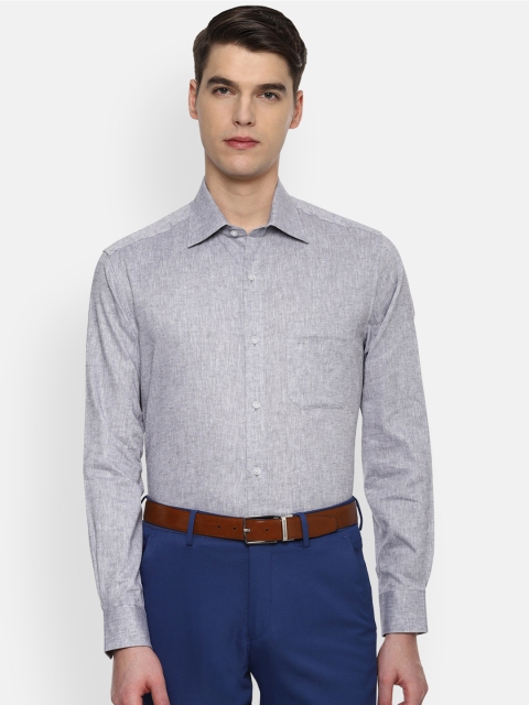 

Louis Philippe Men Grey Regular Fit Self Design Formal Shirt