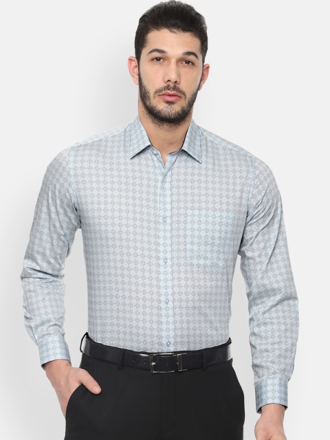 

Louis Philippe Men Blue Checked Regular Fit Formal Shirt