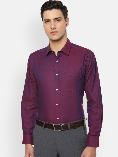 

Louis Philippe Men Purple Classic Slim Fit Self Design Formal Shirt