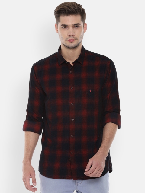 

Louis Philippe Sport Men Navy Blue & Red Slim Fit Checked Casual Shirt