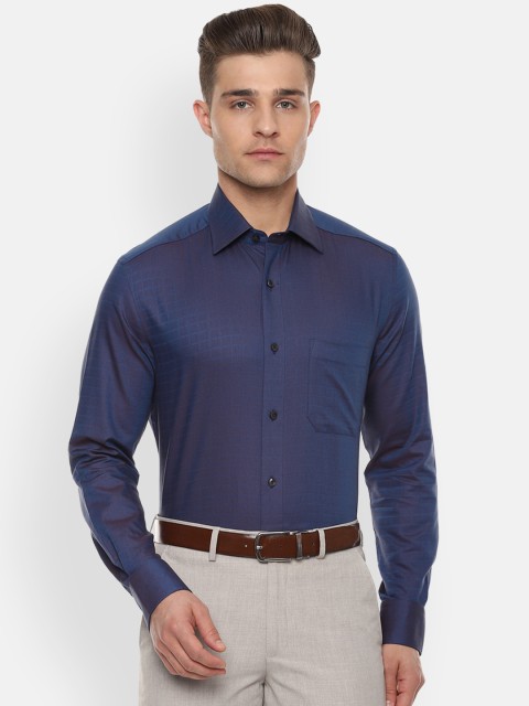 

Louis Philippe Men Navy Blue Classic Regular Fit Checked Formal Shirt