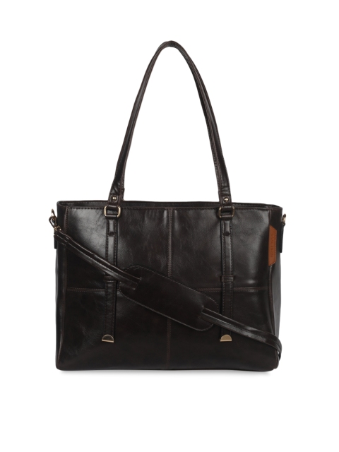 

David Jones Coffee Brown Solid Satchel