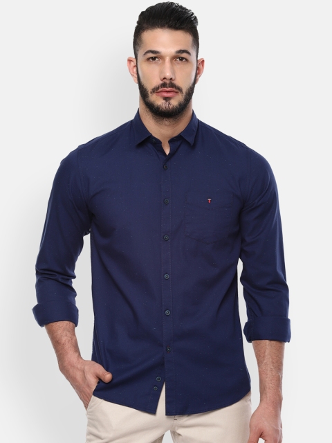 

Louis Philippe Sport Men Navy Blue Slim Fit Self Design Casual Shirt