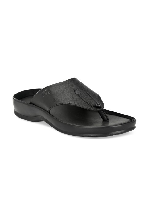 

Hitz Men Black Solid Leather Sandals