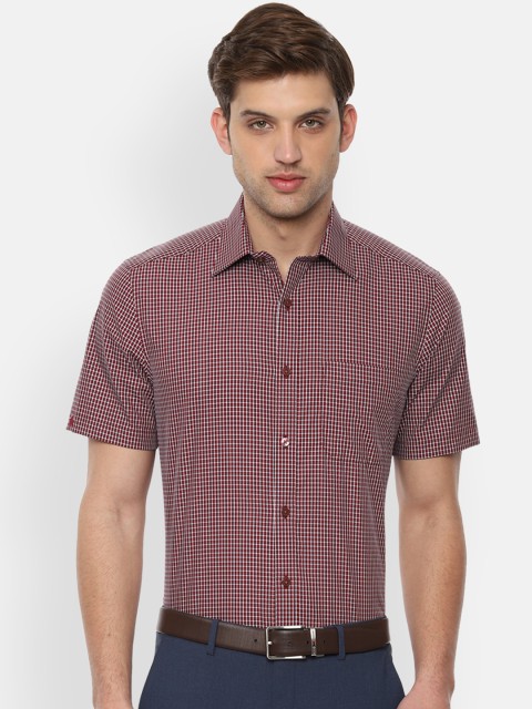 

Louis Philippe Men Red & White Regular Fit Checked Formal Shirt