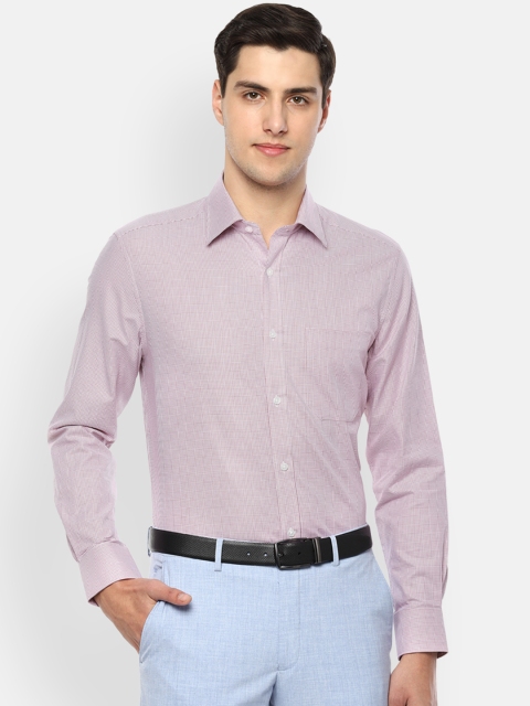 

Louis Philippe Men Pink Regular Fit Self Design Formal Shirt