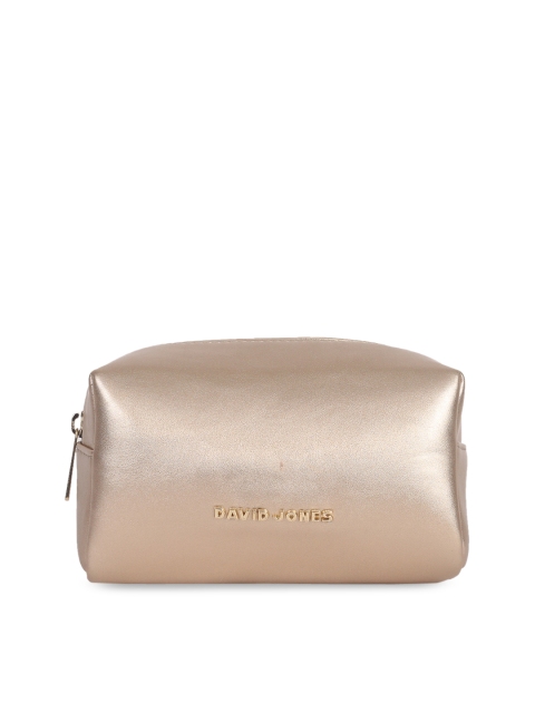 

David Jones Gold-Toned Solid Make Up Pouch