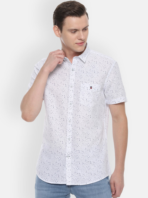 

Louis Philippe Sport Men White & Blue Slim Fit Printed Casual Shirt