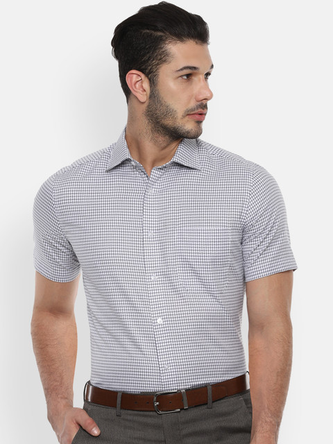 

Louis Philippe Men Grey Classic Regular Fit Checked Formal Shirt