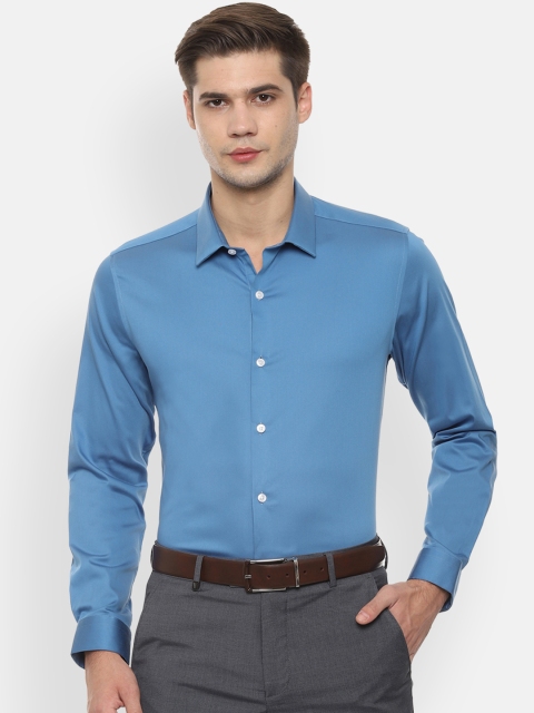 

Louis Philippe Men Blue Slim Fit Solid Formal Shirt