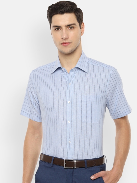 

Louis Philippe Men Blue Regular Fit Striped Formal Shirt