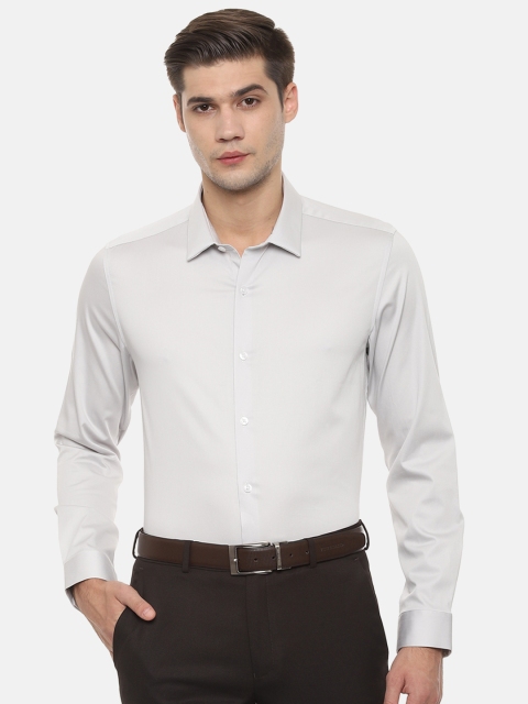 Louis Philippe Men White Classic Slim Fit Solid Formal Shirt