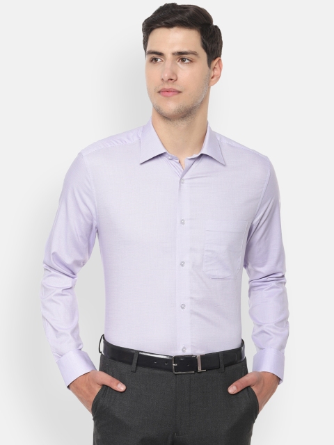 

Louis Philippe Men Lavender Classic Regular Fit Self Design Formal Shirt