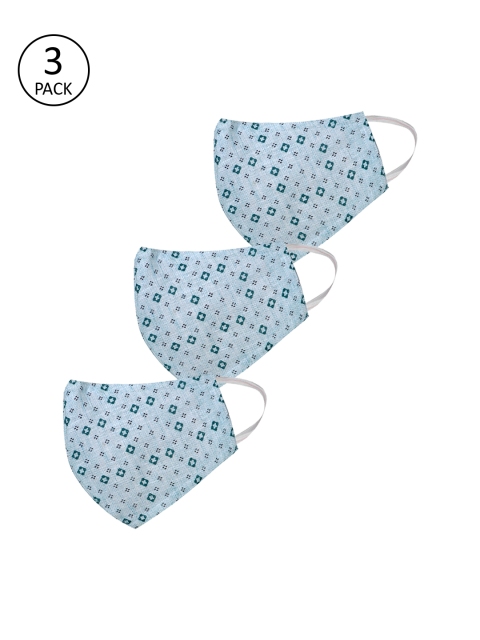 

JBN Creation Kids Pack Of 3 Blue Printed 3-Ply Reusable Cloth Masks