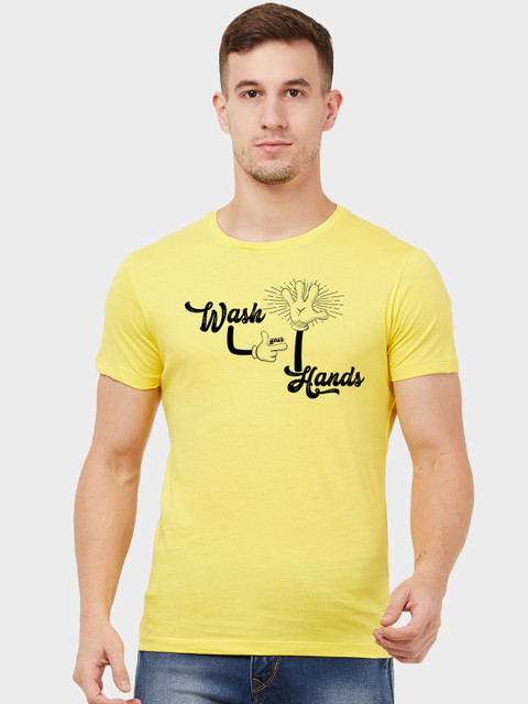 

Free Authority Men Yellow Printed Round Neck T-shirt