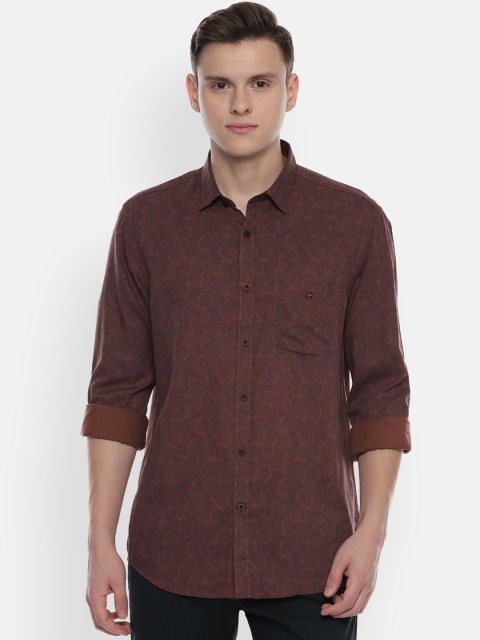 

Louis Philippe Sport Men Brown & Navy Blue Slim Fit Printed Casual Shirt
