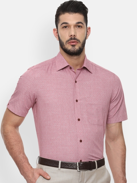 

Louis Philippe Men Red Classic Regular Fit Self Design Formal Shirt