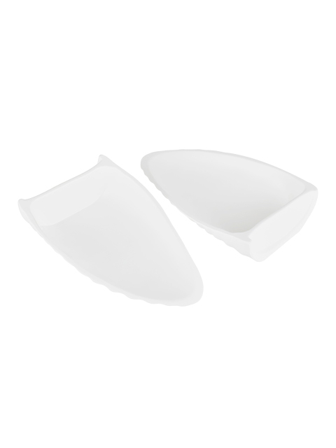 

HomeTown Set Of 2 White Solid Bamboo Section Dishes