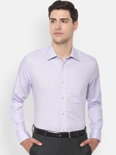 

Louis Philippe Men Lavender Classic Regular Fit Self Design Formal Shirt