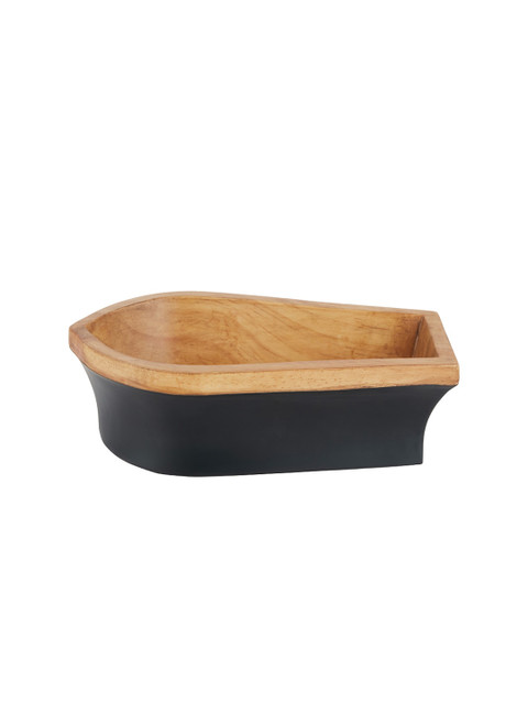

SONG BIRD Brown & Black Solid Floating Boat Large Platter