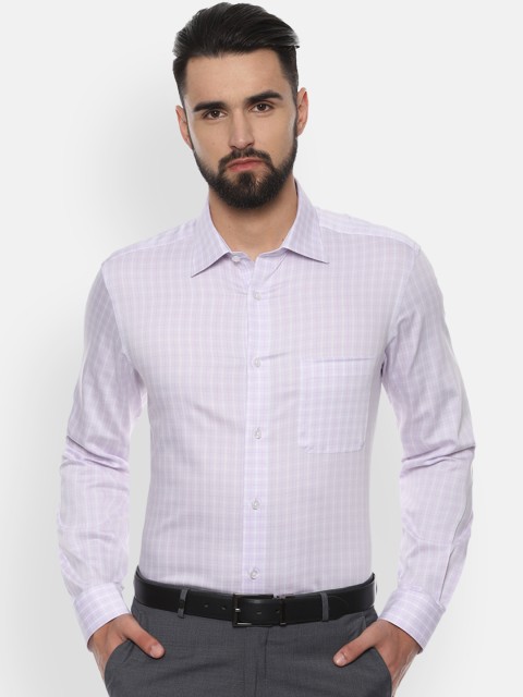 

Louis Philippe Men Purple & White Regular Fit Checked Formal Shirt
