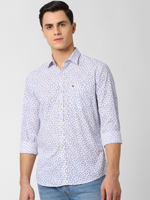 

Peter England Casuals Men Blue & White Slim Fit Printed Virus Resistant Viroblock Casual Shirt