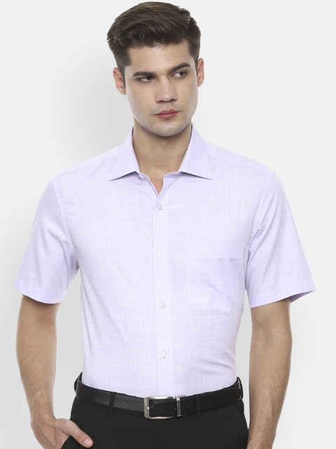 

Louis Philippe Men Lavender Classic Regular Fit Self Design Formal Shirt
