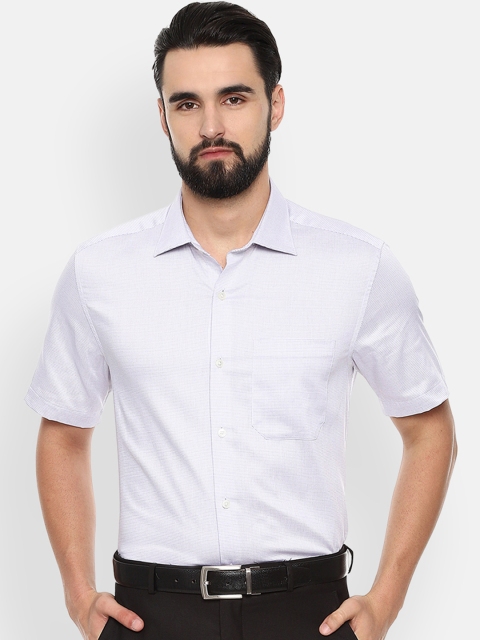 

Louis Philippe Men Purple Classic Regular Fit Self Design Formal Shirt