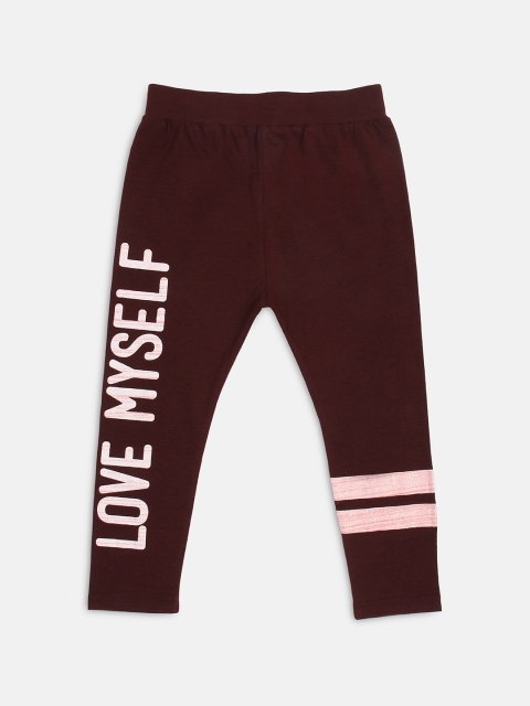 

Ziama Girls Burgundy & Off-White Printed Regular Fit Capris
