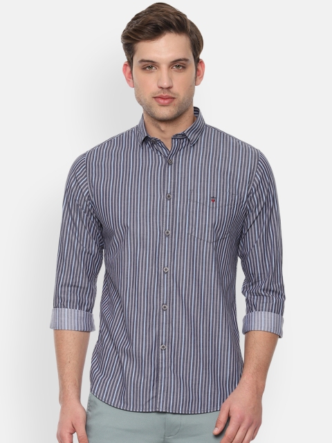 

Louis Philippe Sport Men Grey Slim Fit Striped Casual Shirt