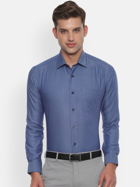 

Louis Philippe Men Blue Slim Fit Self Design Formal Shirt
