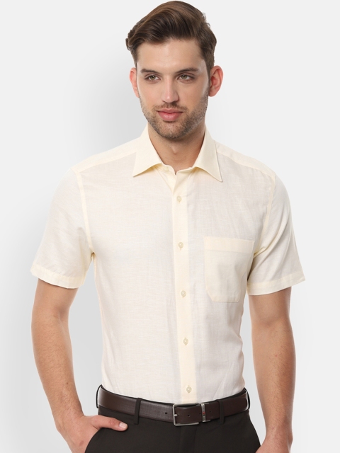 

Louis Philippe Men Cream-Coloured Classic Fit Solid Formal Shirt