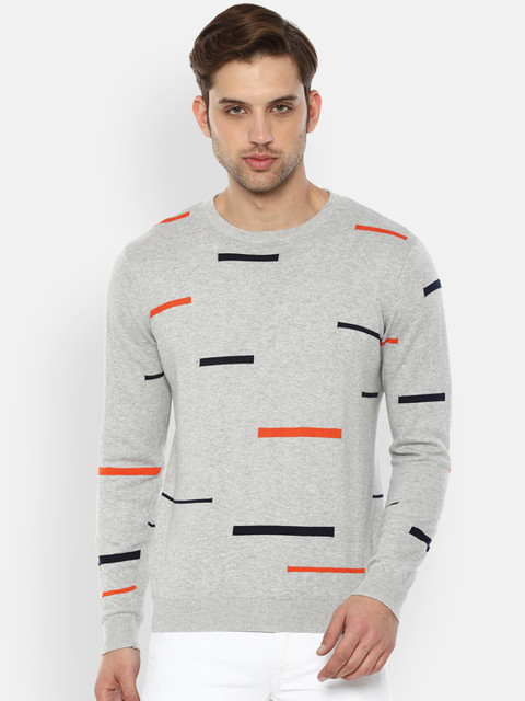 

Louis Philippe Sport Men Grey & Black Self Design Pullover Sweater