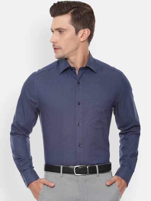 

Louis Philippe Men Navy Blue Classic Regular Fit Solid Formal Shirt