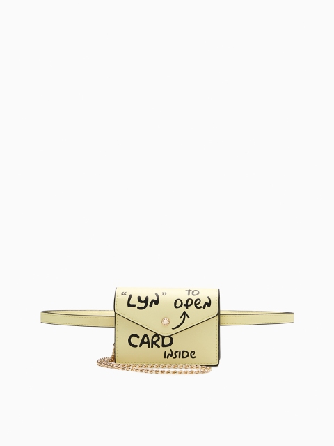 

LYN Yellow Printed Sling Bag With Attached Belt
