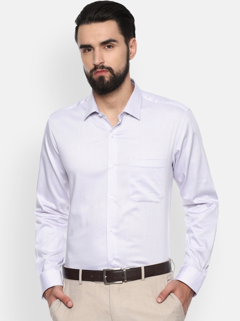

Louis Philippe Men Lavender Classic Slim Fit Self Design Formal Shirt