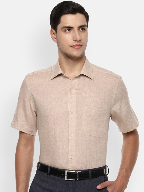 

Louis Philippe Men Beige Regular Fit Solid Formal Shirt
