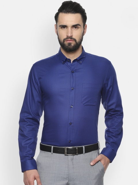 

Louis Philippe Men Blue Classic Slim Fit Checked Formal Shirt