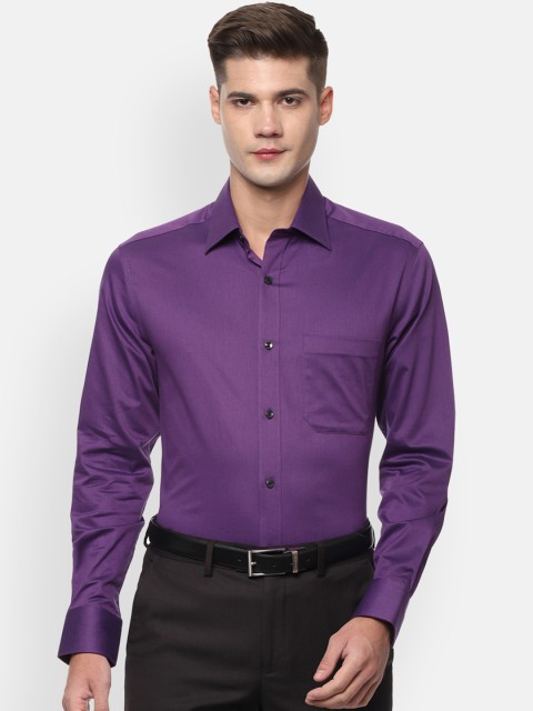 

Louis Philippe Men Purple Classic Regular Fit Solid Formal Shirt
