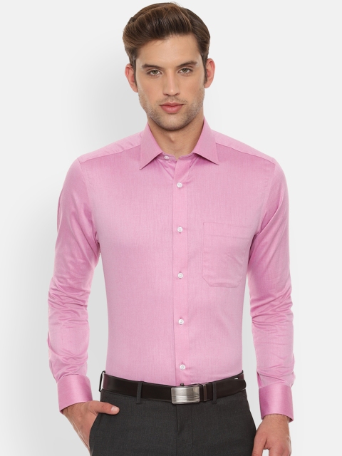 

Louis Philippe Men Pink Classic Regular Fit Self Design Formal Shirt