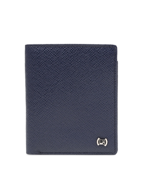 

Da Milano Men Blue & Blue Textured Two Fold Wallet