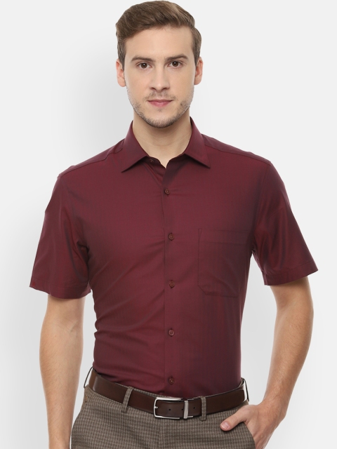 

Louis Philippe Men Maroon Classic Regular Fit Self Design Formal Shirt