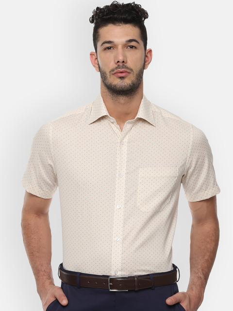

Louis Philippe Men Beige Classic Regular Fit Printed Formal Shirt