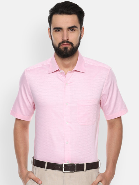 

Louis Philippe Men Pink Regular Fit Self Design Formal Shirt