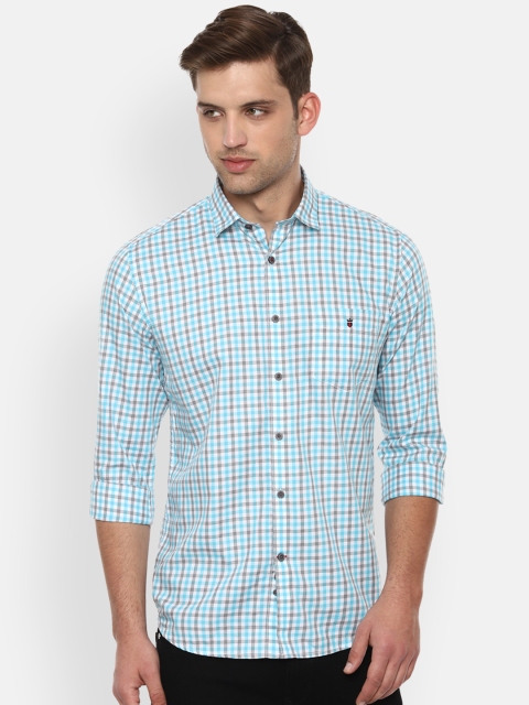 

Louis Philippe Sport Men Blue & White Slim Fit Checked Casual Shirt