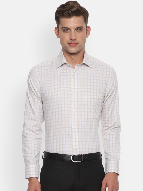 

Louis Philippe Men Beige Classic Regular Fit Checked Formal Shirt