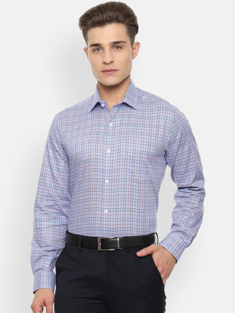 

Louis Philippe Men Blue Classic Slim Fit Checked Formal Shirt
