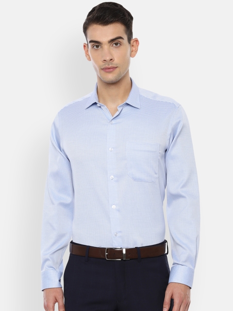 

Louis Philippe Men Blue Classic Slim Fit Self Design Formal Shirt
