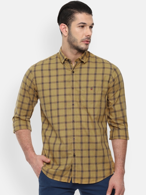 

Louis Philippe Sport Men Yellow & Black Slim Fit Checked Casual Shirt