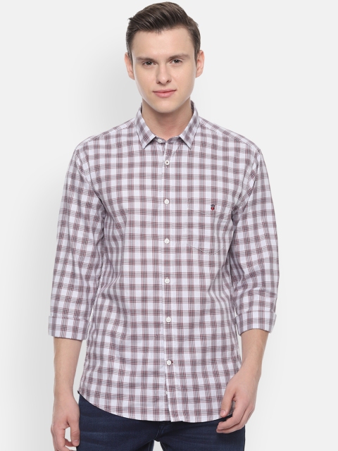 

Louis Philippe Sport Men White & Red Slim Fit Checked Casual Shirt